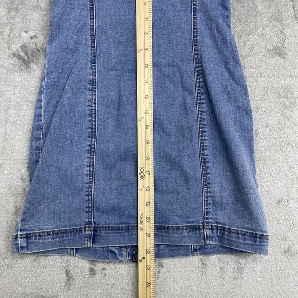 Forever 21 Denim Dress Womens Small Blue Jean Bodycon Mini Overall Zip Front - Picture 6 of 7